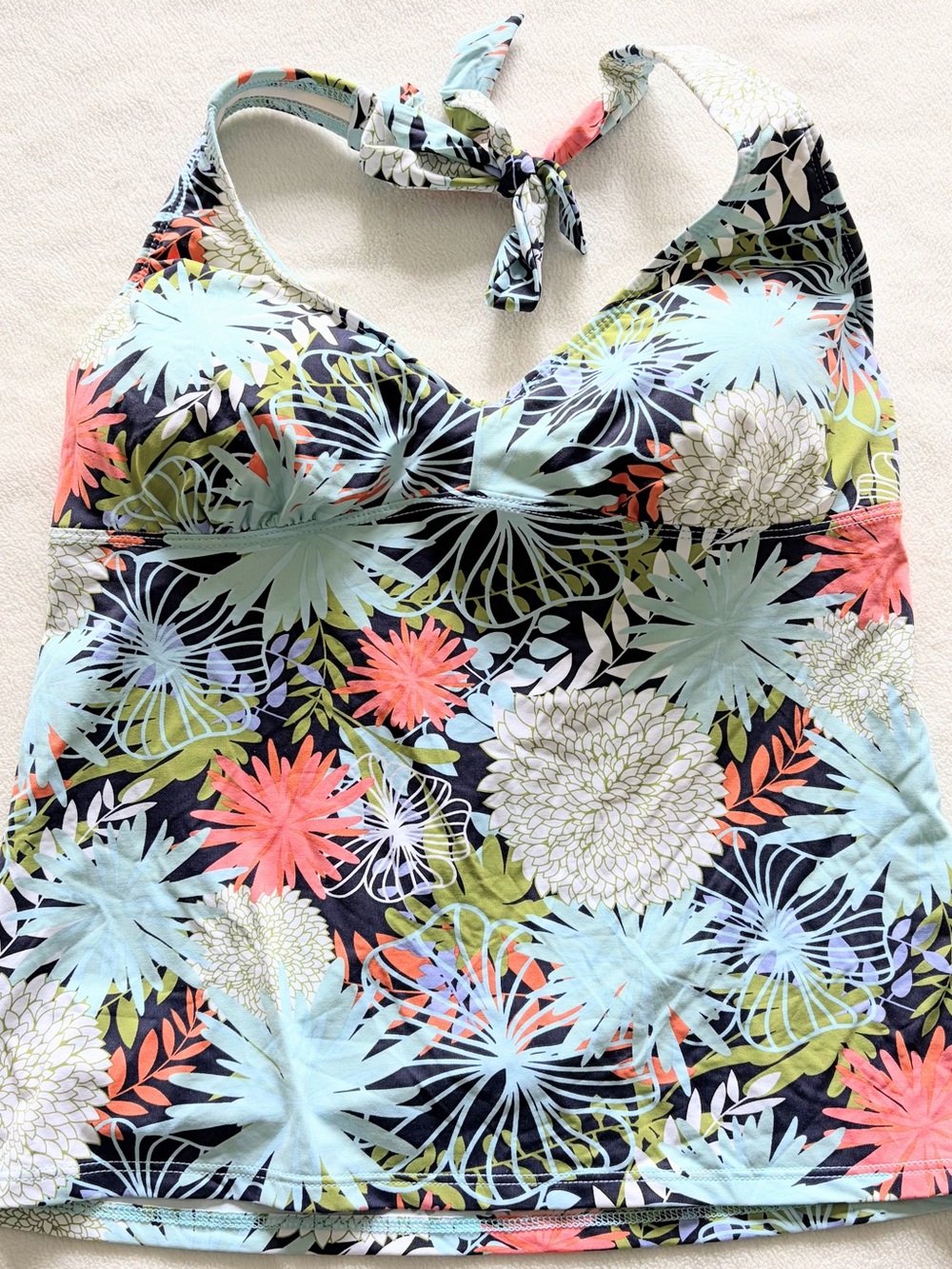 Title Nine Floral Tankini Top in Black, Mint, Coral, Olive